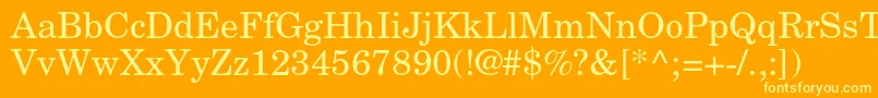 NewcenturyschlbkltstdRoman Font – Yellow Fonts on Orange Background