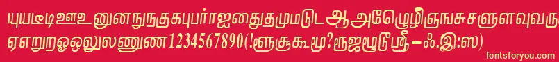 NirmalaRegular Font – Yellow Fonts on Red Background