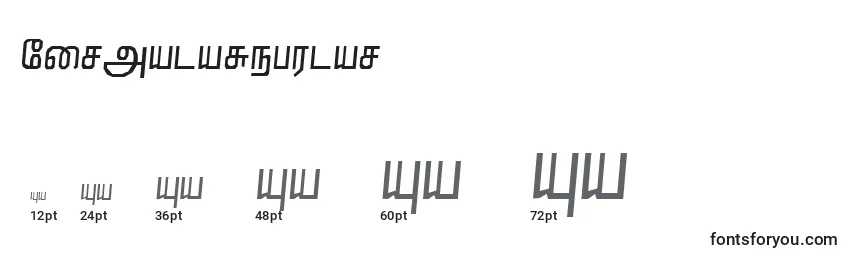 Größen der Schriftart NirmalaRegular