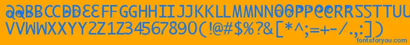 Ilikeoffenbachxtra Font – Blue Fonts on Orange Background
