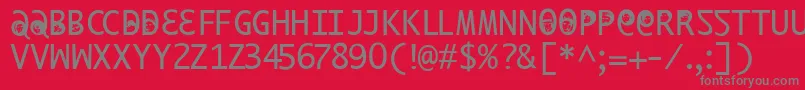 フォントIlikeoffenbachxtra – 赤い背景に灰色の文字