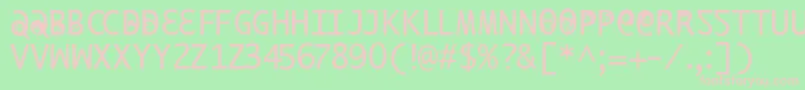 Ilikeoffenbachxtra-fontti – vaaleanpunaiset fontit vihreällä taustalla