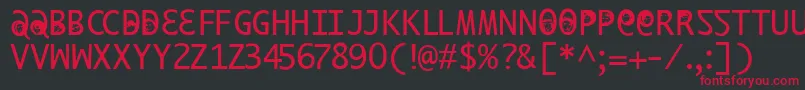フォントIlikeoffenbachxtra – 黒い背景に赤い文字