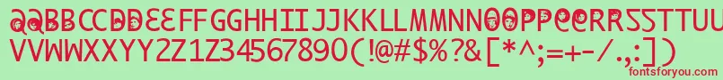Ilikeoffenbachxtra Font – Red Fonts on Green Background