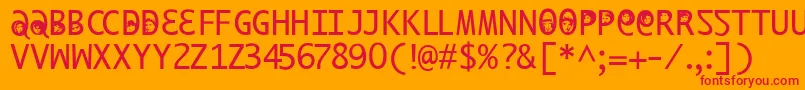 フォントIlikeoffenbachxtra – オレンジの背景に赤い文字
