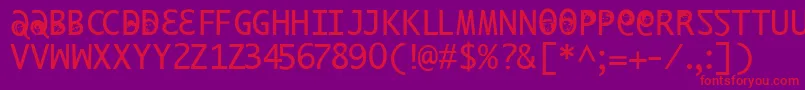 Fonte Ilikeoffenbachxtra – fontes vermelhas em um fundo violeta