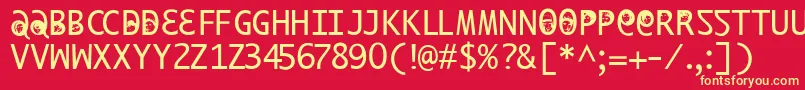 Ilikeoffenbachxtra Font – Yellow Fonts on Red Background