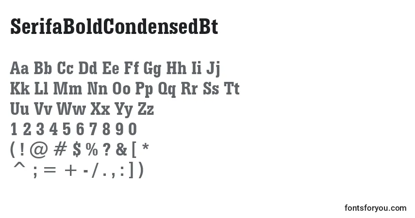Schriftart SerifaBoldCondensedBt – Alphabet, Zahlen, spezielle Symbole