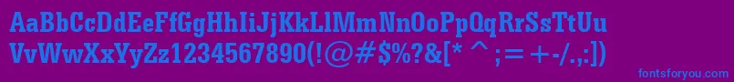 SerifaBoldCondensedBt Font – Blue Fonts on Purple Background
