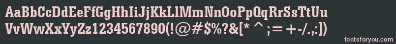 SerifaBoldCondensedBt Font – Pink Fonts on Black Background