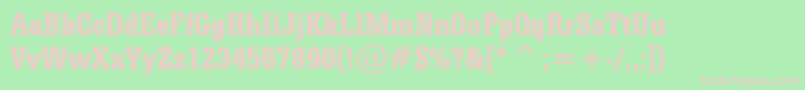 SerifaBoldCondensedBt Font – Pink Fonts on Green Background