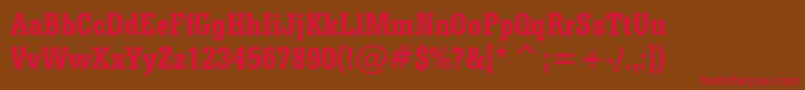 SerifaBoldCondensedBt Font – Red Fonts on Brown Background