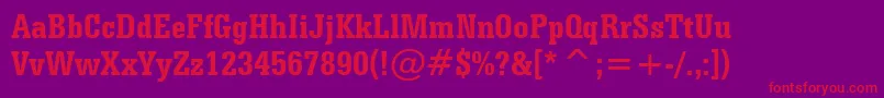 SerifaBoldCondensedBt Font – Red Fonts on Purple Background