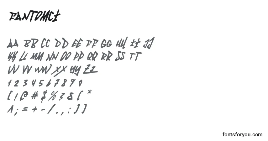 Шрифт Fantomci – алфавит, цифры, специальные символы