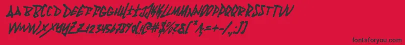 フォントFantomci – 赤い背景に黒い文字
