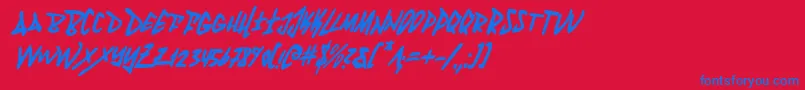 Fantomci Font – Blue Fonts on Red Background