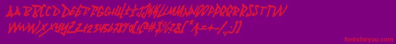 Fantomci-Schriftart – Rote Schriften auf violettem Hintergrund