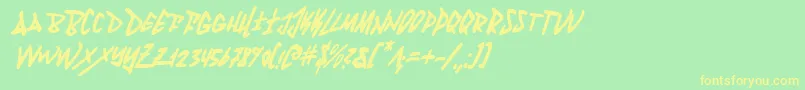 Fantomci Font – Yellow Fonts on Green Background