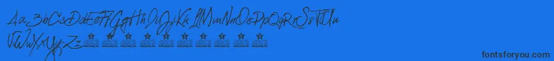 SiberianPersonalUse-Schriftart – Schwarze Schriften auf blauem Hintergrund
