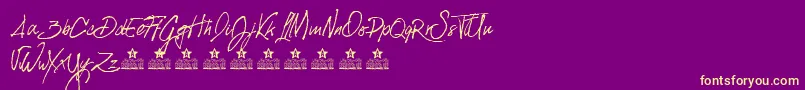 SiberianPersonalUse Font – Yellow Fonts on Purple Background