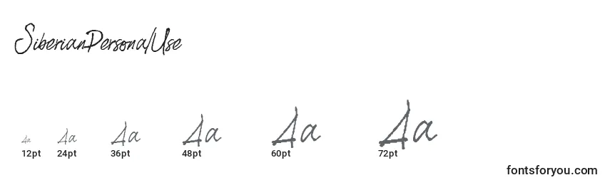 SiberianPersonalUse Font Sizes