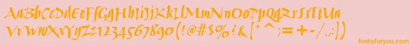 HumanaScriptItcTtBold Font – Orange Fonts on Pink Background