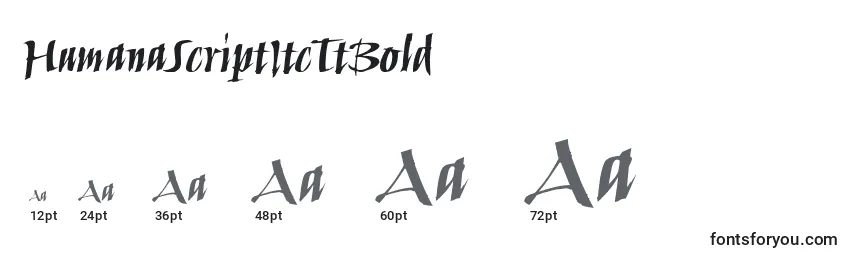 HumanaScriptItcTtBold Font Sizes