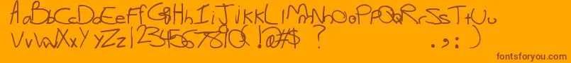 Lisätietoja Alix2-fontista Alix2-fontti – ruskeat fontit oranssilla taustalla