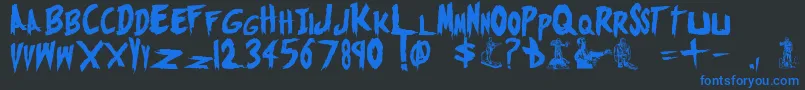 MonstersAttack Font – Blue Fonts on Black Background