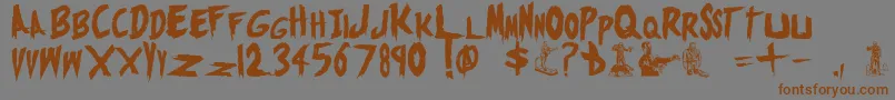 MonstersAttack Font – Brown Fonts on Gray Background