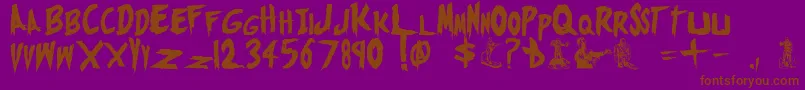 MonstersAttack Font – Brown Fonts on Purple Background