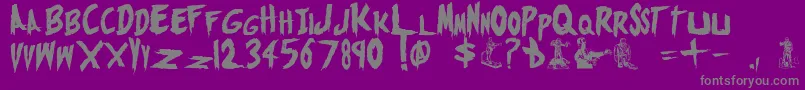 フォントMonstersAttack – 紫の背景に灰色の文字