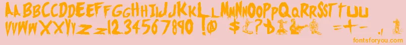 MonstersAttack Font – Orange Fonts on Pink Background