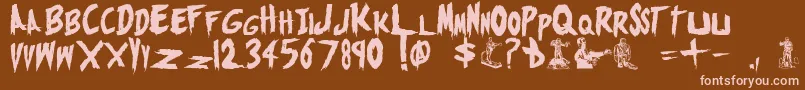 MonstersAttack Font – Pink Fonts on Brown Background