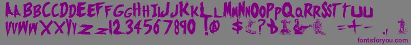Шрифт MonstersAttack – фиолетовые шрифты на сером фоне