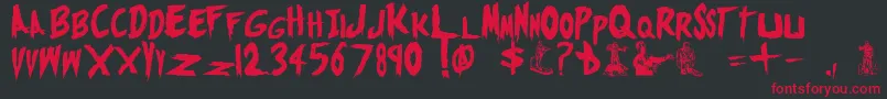 Czcionka MonstersAttack – czerwone czcionki na czarnym tle