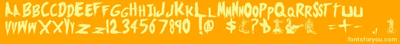 MonstersAttack-fontti – keltaiset fontit oranssilla taustalla