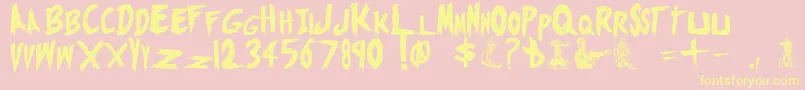 MonstersAttack Font – Yellow Fonts on Pink Background