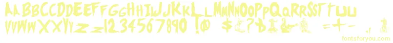 MonstersAttack Font – Yellow Fonts on White Background