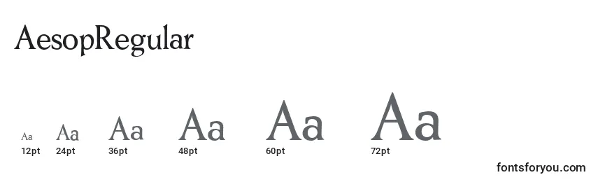 Размеры шрифта AesopRegular