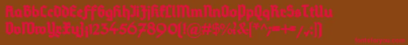 DeutschGotischHeavy Font – Red Fonts on Brown Background