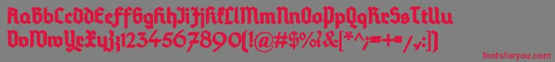 DeutschGotischHeavy Font – Red Fonts on Gray Background