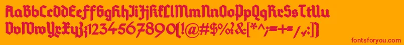 DeutschGotischHeavy Font – Red Fonts on Orange Background