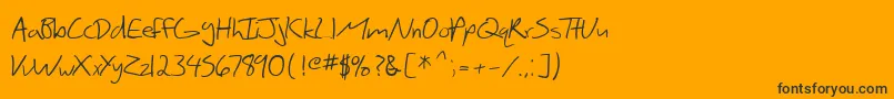 SfScribbledSans Font – Black Fonts on Orange Background