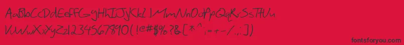 Fonte SfScribbledSans – fontes pretas em um fundo vermelho