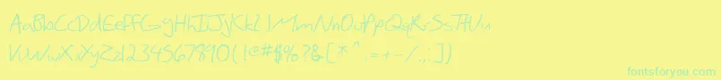 Czcionka SfScribbledSans – zielone czcionki na żółtym tle