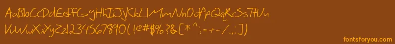 SfScribbledSans Font – Orange Fonts on Brown Background