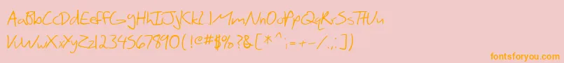 SfScribbledSans Font – Orange Fonts on Pink Background