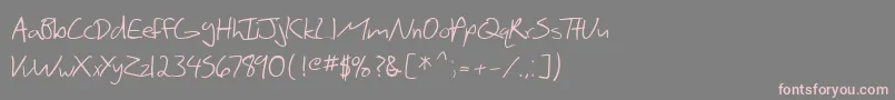フォントSfScribbledSans – 灰色の背景にピンクのフォント