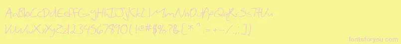 フォントSfScribbledSans – ピンクのフォント、黄色の背景